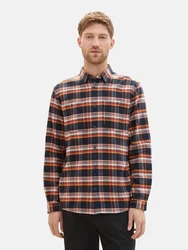 TOM TAILOR Hemd nachtblau/grau/orange/offwhite