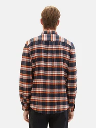 TOM TAILOR Hemd nachtblau/grau/orange/offwhite
