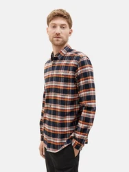 TOM TAILOR Hemd nachtblau/grau/orange/offwhite