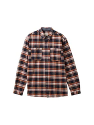 TOM TAILOR Hemd nachtblau/grau/orange/offwhite