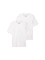 TOM TAILOR T-Shirt Basic T-Shirt (2-tlg) (6358) Weiß
