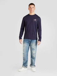 Gant Herren Langarmshirt - REGULAR MEDIUM ARCHIVE SHIELD navy/silbergrau/rot/wei