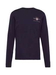 Gant Herren Langarmshirt - REGULAR MEDIUM ARCHIVE SHIELD navy/silbergrau/rot/wei