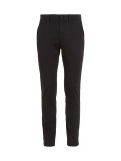 Calvin Klein Chinohose SATEEN STRETCH SLIM CHINO Schwarz/Khaki