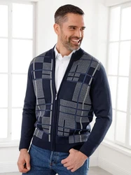 Sieh an! Strickjacke Hellblau/Dunkelblau/Blau/Grau