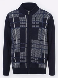 Sieh an! Strickjacke Hellblau/Dunkelblau/Blau/Grau
