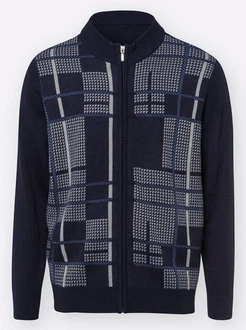 Sieh an! Strickjacke Hellblau/Dunkelblau/Blau/Grau