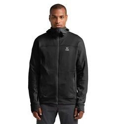 Haglöfs Betula Hood Langarmshirt Schwarz/Rot/Grau/Dunkelgrau