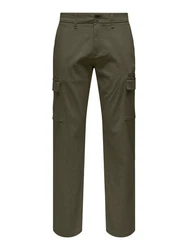 ONLY & SONS Cargohose ONSEDGE-ED CARGO LOOSE PANT Khaki/Dunkelgrün