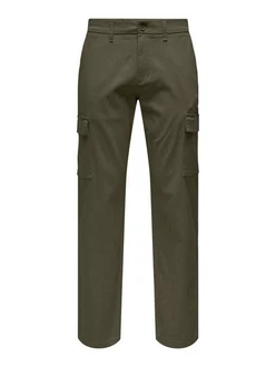 ONLY & SONS Cargohose ONSEDGE-ED CARGO LOOSE PANT Khaki/Dunkelgrün ONLY & SONS Cargohose ONSEDGE-ED CARGO LOOSE PANT Khaki/Dunkelgrün