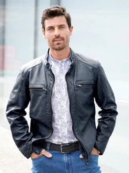 Witt Funktionsjacke Leder-Jacke Dunkelblau/Blau/Hellblau