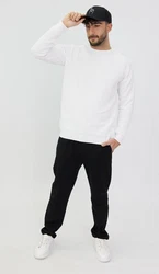 Denim Distriqt Strickpullover Weiß/Creme