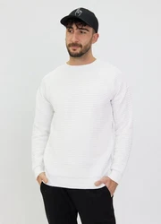 Denim Distriqt Strickpullover Weiß/Creme