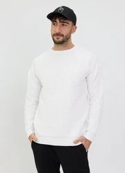 Denim Distriqt Strickpullover Weiß/Creme