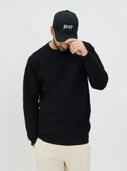 Denim Distriqt Strickpullover Schwarz/Braun
