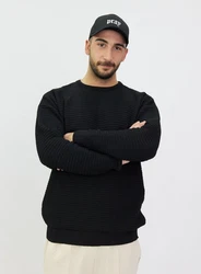 Denim Distriqt Strickpullover Schwarz/Braun