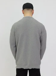 Denim Distriqt Strickpullover Grau/Hellgrau