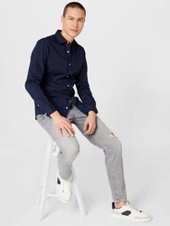 Jack & Jones Langarmhemd Dunkelblau