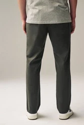Next Chinohose Straight Fit mit Stretch Khaki/Dunkelgrün