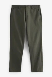 Next Chinohose Straight Fit mit Stretch Khaki/Dunkelgrün
