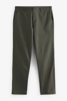 Next Chinohose Straight Fit mit Stretch Khaki/Dunkelgrün