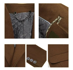 Allthemen Wollmantel Herrenmantel Khaki/Dunkelgrün/Braun/Grau