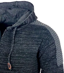 Baxboy Herren Strick-Pullover Kapuzenpullover Grobstrick Strickjacke Jacke (13290-1) B_290