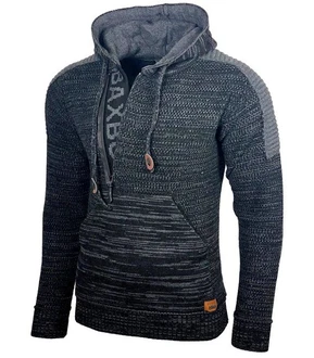 Baxboy Herren Strick-Pullover Kapuzenpullover Grobstrick Strickjacke Jacke (13290-1) B_290