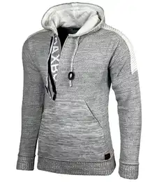 Strickpullover Herren Strick Pullover Kapuzenpullover Reiverschluss B_290
