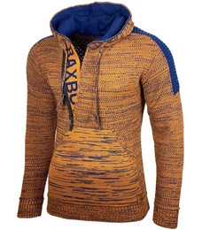Strickpullover Herren Strick Pullover Kapuzenpullover Reiverschluss B_290