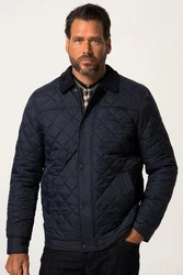 JP1880 Steppjacke Cordkragen Zipper Dunkelblau/Blau/Hellblau