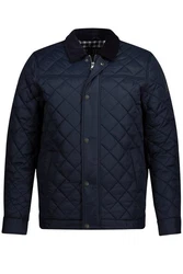 JP1880 Steppjacke Cordkragen Zipper Dunkelblau/Blau/Hellblau