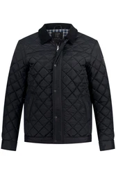 JP1880 Steppjacke Cordkragen Zipper Dunkelblau/Hellblau/Blau