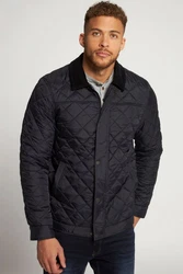 JP1880 Steppjacke Cordkragen Zipper Dunkelblau/Hellblau/Blau