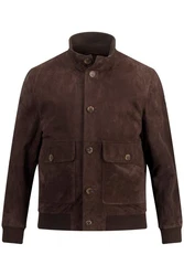 JP1880 Lederjacke Veloursleder Stehkragen 