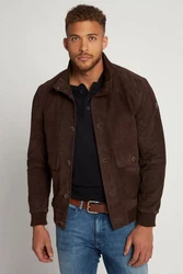 JP1880 Lederjacke Veloursleder Stehkragen 