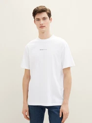 TOM TAILOR Denim T-Shirt mit Logo Print schwarz/weiß