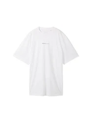 TOM TAILOR Denim T-Shirt mit Logo Print schwarz/weiß