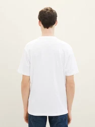 TOM TAILOR Denim T-Shirt mit Logo Print schwarz/weiß