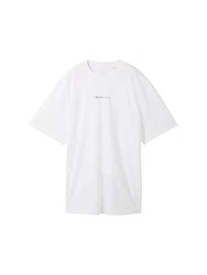 TOM TAILOR Denim T-Shirt mit Logo Print schwarz/weiß