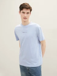 TOM TAILOR Denim T-Shirt mit Logo Print Hellblau/Blau
