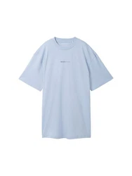 TOM TAILOR Denim T-Shirt mit Logo Print Hellblau/Blau