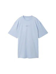 TOM TAILOR Denim T-Shirt mit Logo Print Hellblau/Blau