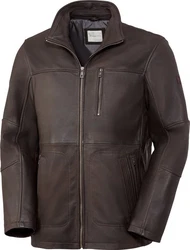 bugatti Lederjacke luxuriser Grau/Dunkelbraun/Braun