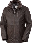 bugatti Lederjacke luxuriser Grau/Dunkelbraun/Braun