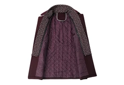 Allthemen Kurzmantel mit abnehmbarem Fake-Kragen Dunkelrot/Bordeaux/Lila/Rot