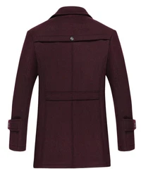 Allthemen Kurzmantel mit abnehmbarem Fake-Kragen Dunkelrot/Bordeaux/Lila/Rot