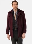 Allthemen Kurzmantel mit abnehmbarem Fake-Kragen Dunkelrot/Bordeaux/Lila/Rot