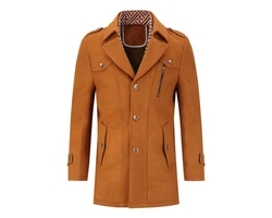 Allthemen Kurzmantel mit abnehmbarem Fake-Kragen Braun/Khaki/Beige