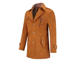 Allthemen Kurzmantel mit abnehmbarem Fake-Kragen Braun/Khaki/Beige